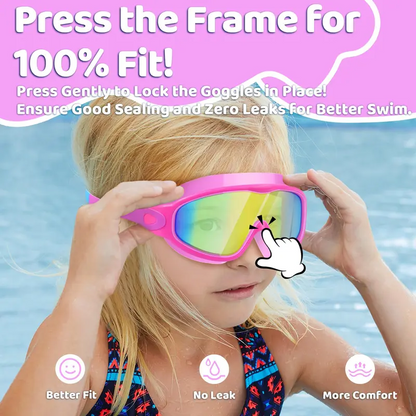 2 Pack Kids Swim Goggles for 3-15 UV Protection Anti-Fog Pool Water, Swimming Goggles with Earplugs Nose Clip For Boys Girls Youth Toddler summerwins